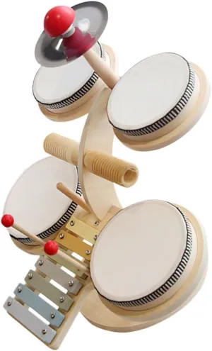 1 Set Drum Set Jazz Drum Instruments for Early Educational Musical Develop Coordination Hearing Skills Fun Parent Interaction