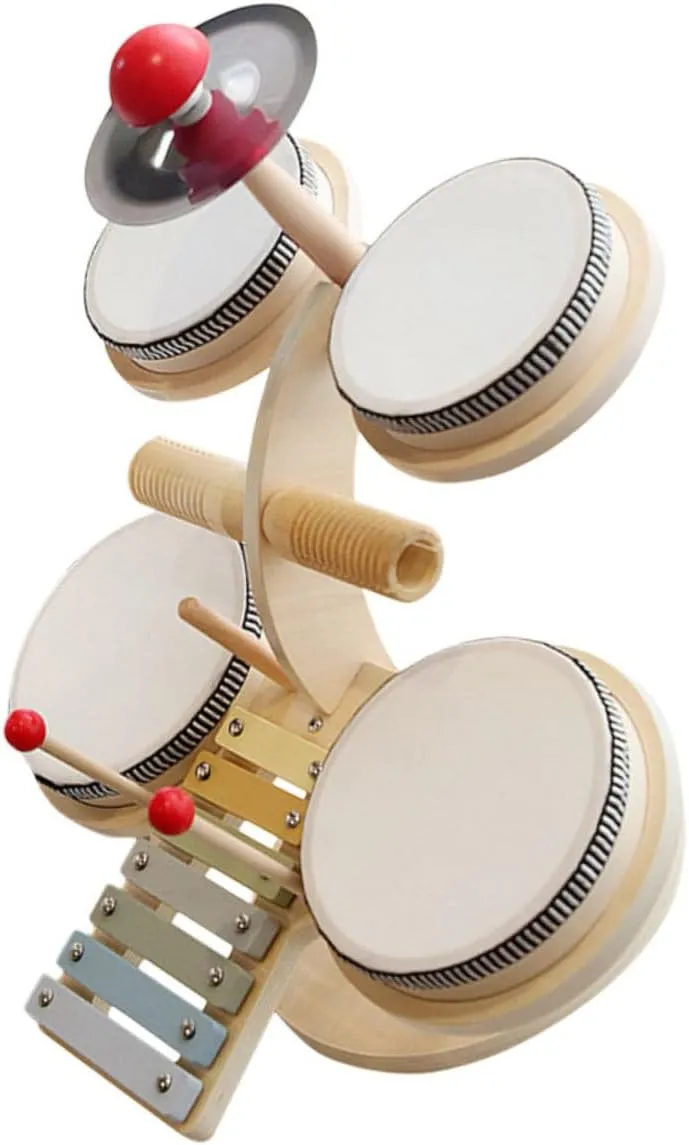 1 Set Set Drum Set Musical Instrument for Little Hands Encourages Creativity and Intelligence Great Fun