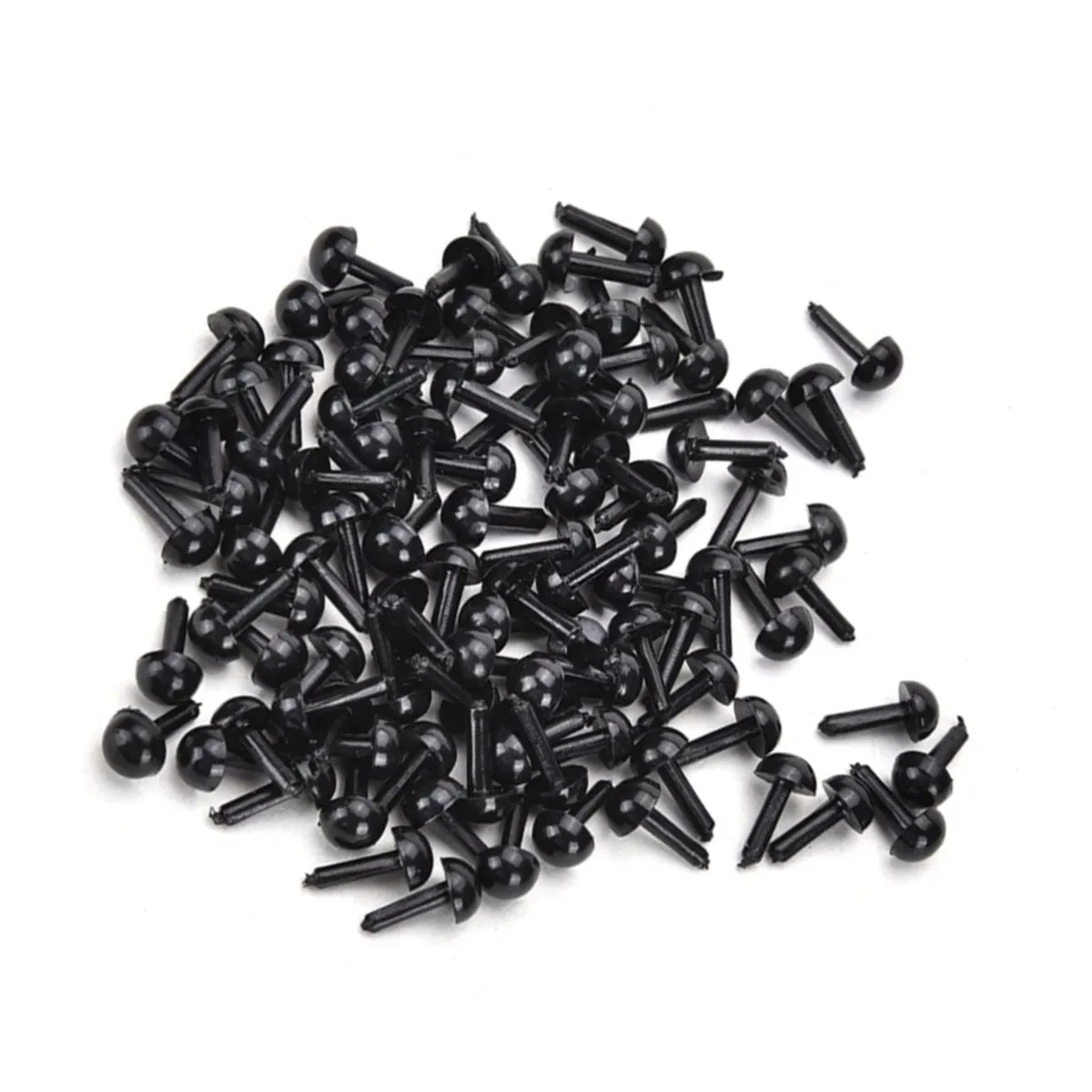 100pcs 3mm-6mm Plastic Teddy Pin Eyes Figurine Eyes No Thread for Dolls Toys Felting Bear