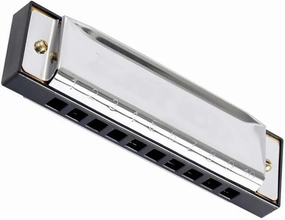 10 Hole Full-tone Oral Stainless Steel Lid C Major Silver Exquisite Musical Instrument Harmonica Set