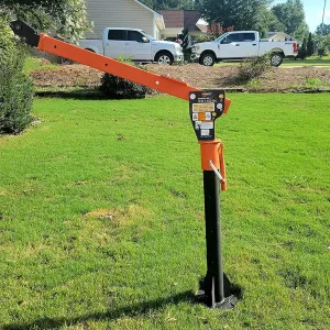 1100lb Folding Truck-Mounted Crane, Painted Steel Pickup Truck Jib Cranes 360 Swivel,for ATV/UTV Winch