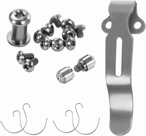 13-Piece Titanium Screw and Pivot Kit, Deep Carry Pocket Clip, Thumb Stud and Omega Spring for Benchmade 535 Bugout, Mini Bugout 533 and Bailout 537, Hardware Combo Set, Titanium Primary Color