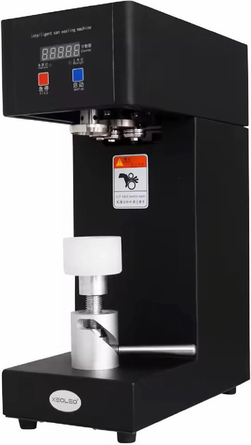 180W Can Seamer Aluminum Can Sealer, Commercial Electric Plastic Aluminum Cup Sealer Machine, 5pcs/min Beer Can Sealer,Black-110V