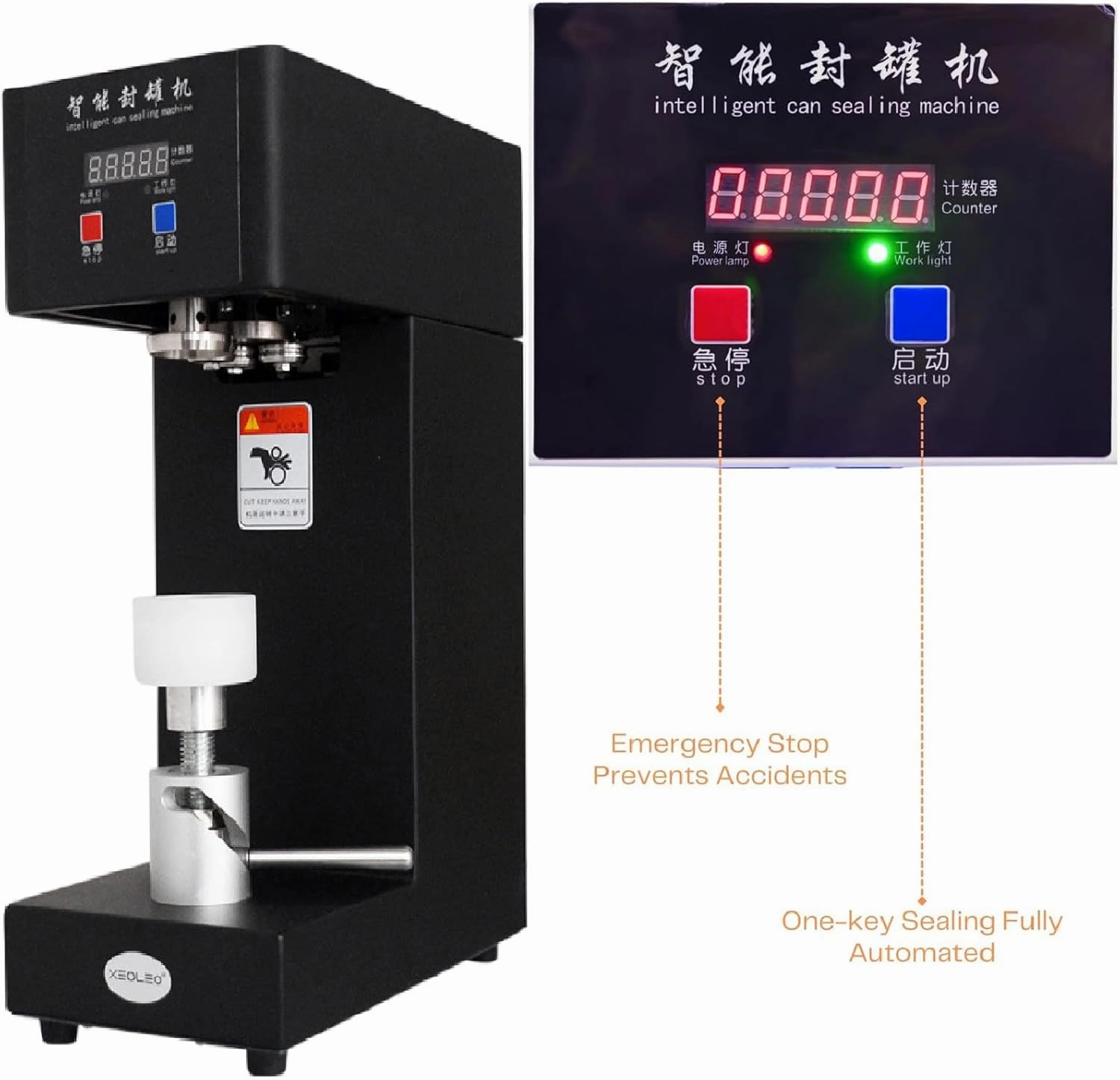 180W Can Seamer Aluminum Can Sealer, Commercial Electric Plastic Aluminum Cup Sealer Machine, 5pcs/min Beer Can Sealer,Black-110V