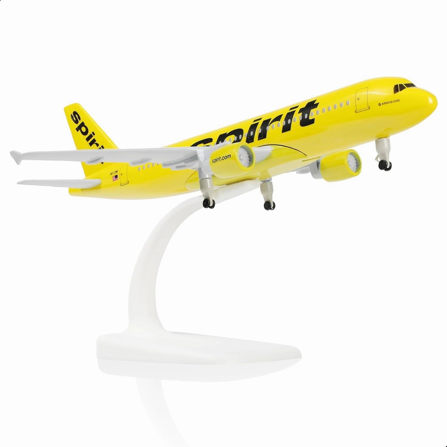 1/200 A320 Spirit Diecast Metal Airplane Model with Stand for Airbus A320 Model Plane Kits -18.5cm L for Aviation Enthusiasts Gifts, Display Decorations or Ornaments (Real Aircraft Scale)