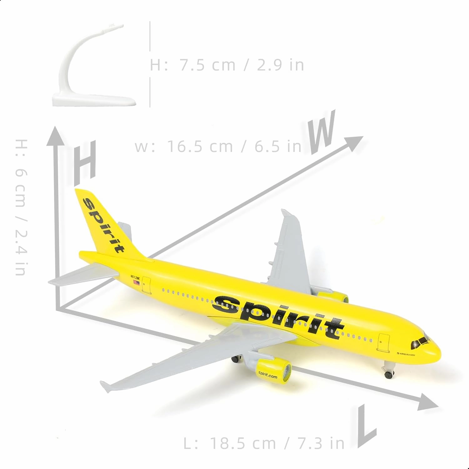 1/200 A320 Spirit Diecast Metal Airplane Model with Stand for Airbus A320 Model Plane Kits -18.5cm L for Aviation Enthusiasts Gifts, Display Decorations or Ornaments (Real Aircraft Scale)