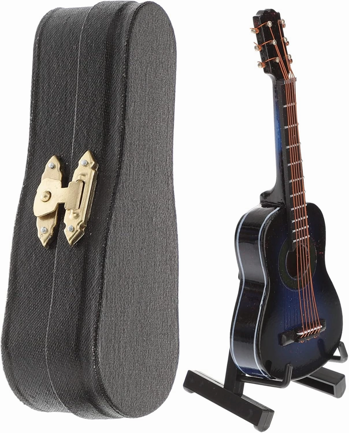 1 Set Guitar Model Models Guitars Musical Decor Miniature Electric Guitar Childrens Toys Mini Guitar Decor Kid Guitar Toy Miniature Decoration Wood Saxophone Gift, 10X3.7CM, Blue