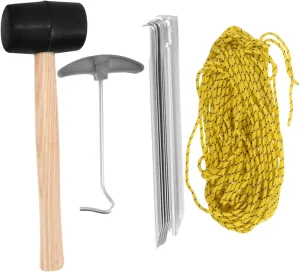 1Set Heavy Duty Tent Stakes with Ground Anchor and Remover Tool Complete Camping Accessory Kit for Tent Setup and Secure Grounding Durable Pegs for Outdoor Use