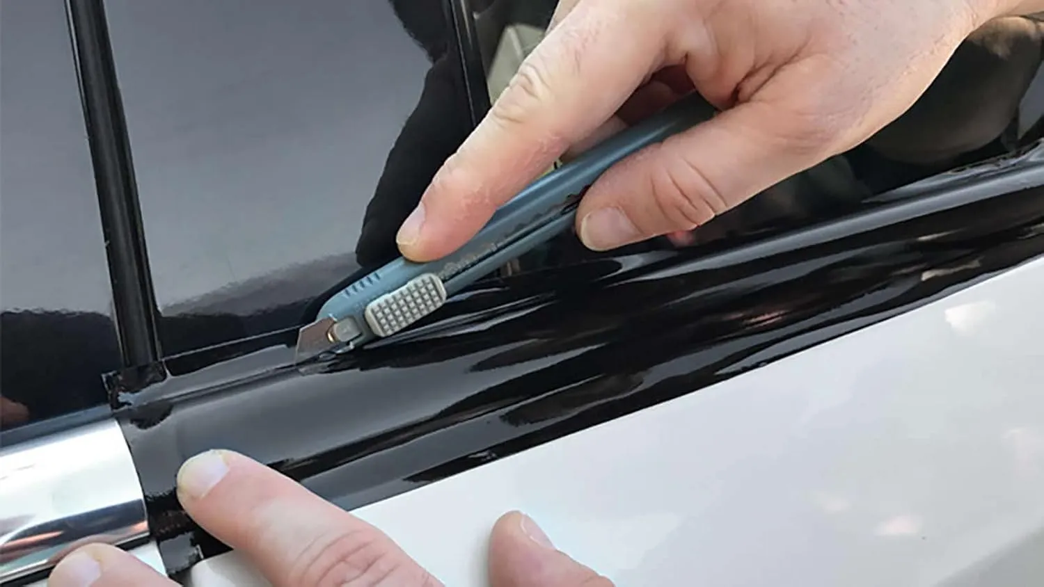 2 inches x 25 Feet Gloss Black 3M 2080 Vinyl Wrap Kit for Black Out Chrome Delete Window Trim Door Trim with Tool Kit