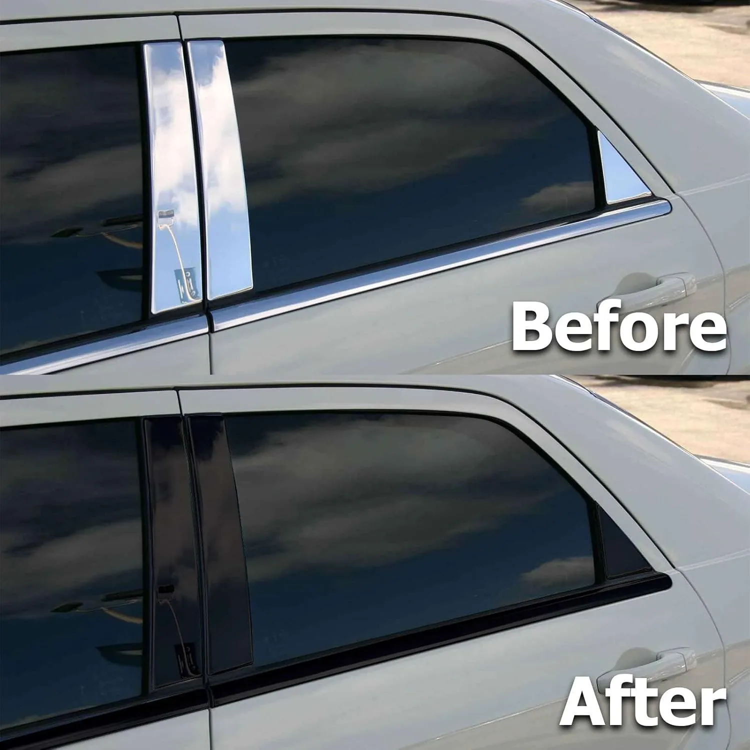 2 inches x 25 Feet Gloss Black 3M 2080 Vinyl Wrap Kit for Black Out Chrome Delete Window Trim Door Trim with Tool Kit