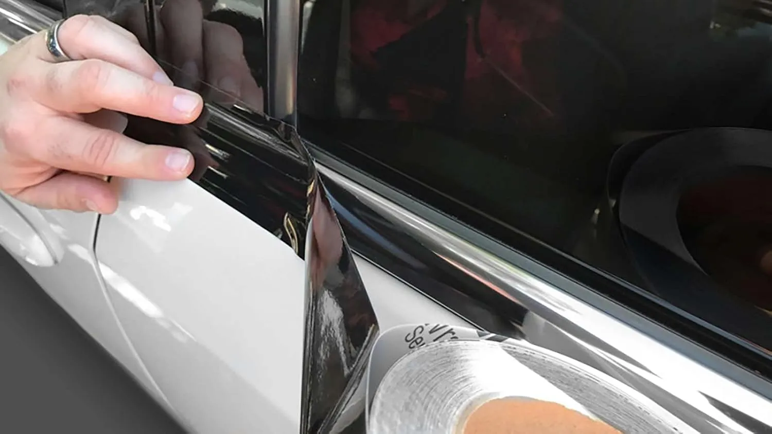 2 inches x 25 Feet Gloss Black 3M 2080 Vinyl Wrap Kit for Black Out Chrome Delete Window Trim Door Trim with Tool Kit