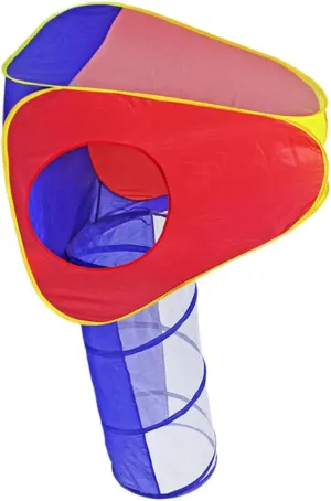 2-Piece Boys and Girls Pop-up Tent Indoor Playhouse Tunnel Teepee Boys and Girls Playing Tent Toy Fun Indoor Play for
