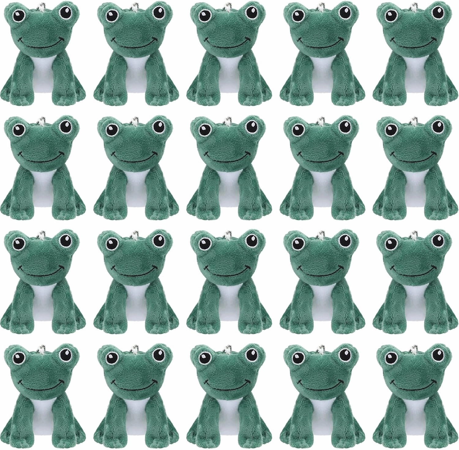 20 Pcs Mini Frogs Plush Keychains Stuffed Animals Bulk Frogs Birthday Party Favors Small Plush Bulk Graduation Gifts Ornament Kawaii Animal Keychains for Baby Shower Birthday Party Woman
