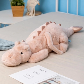 27.5" 2Lbs Weighted Stuffed Animal, Soft and Sturdy Weighted Dragon Plush for Kids and Adults, Small Pink Dragon Stuffed Animal