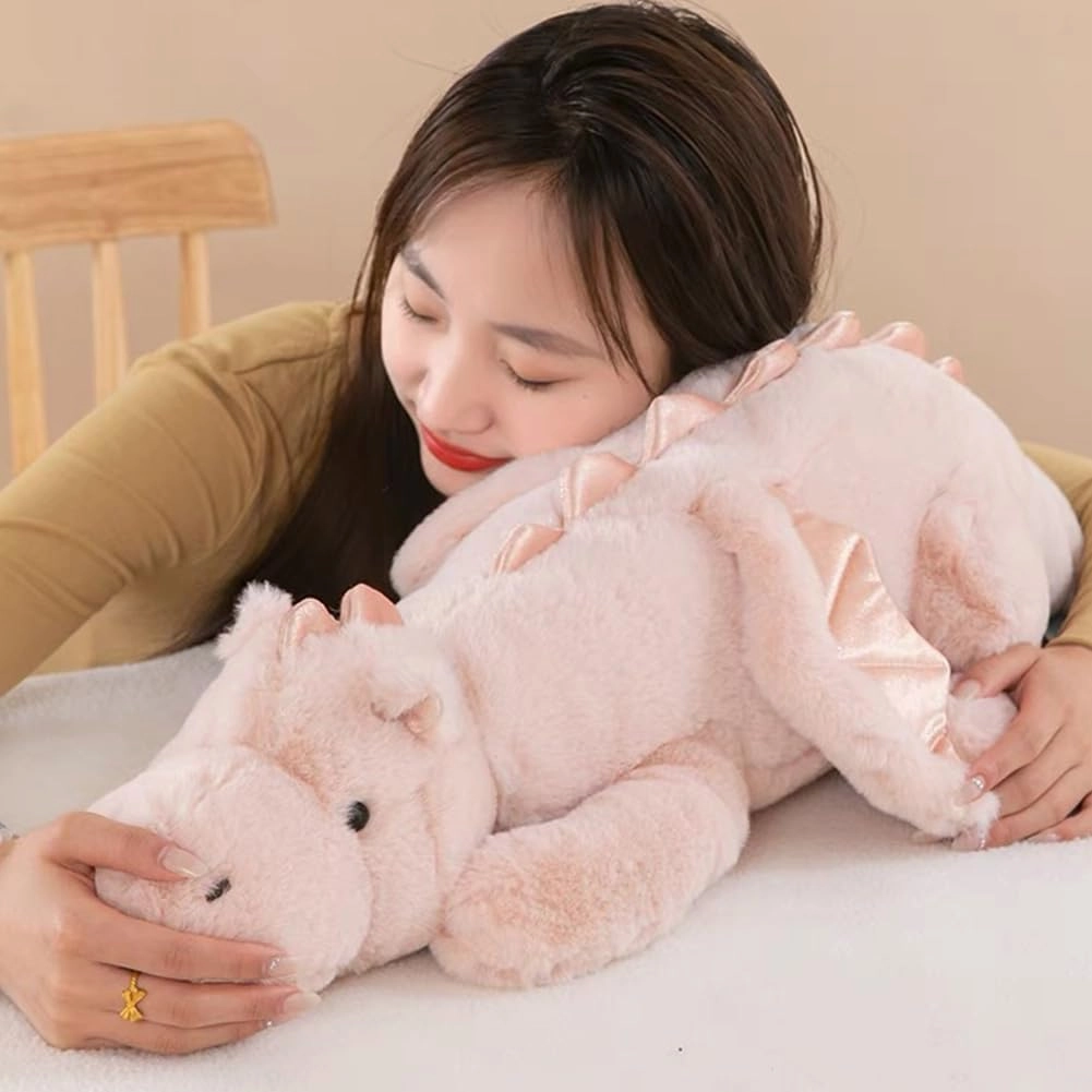 27.5" 2Lbs Weighted Stuffed Animal, Soft and Sturdy Weighted Dragon Plush for Kids and Adults, Small Pink Dragon Stuffed Animal