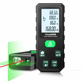 2 in 1 Laser Level with 196ft Laser Distance Measure,Pxm&MM Laser Measuring Tool (M/Ft in/Ft/in),Digital Laser Tape Measure,Pythagorean Mode,Measure Distance, Area and Volume