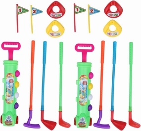 2 Sets Set Plastic Educational for Indoor & Outdoor Fun Sports Activity for Young Golf Enthusiasts Includes Clubs & Balls