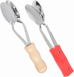 2pcs Traditional Musical Spoon for Boys and Girls Wooden Percussion Spoon Metronome Safe Fun Music Toy