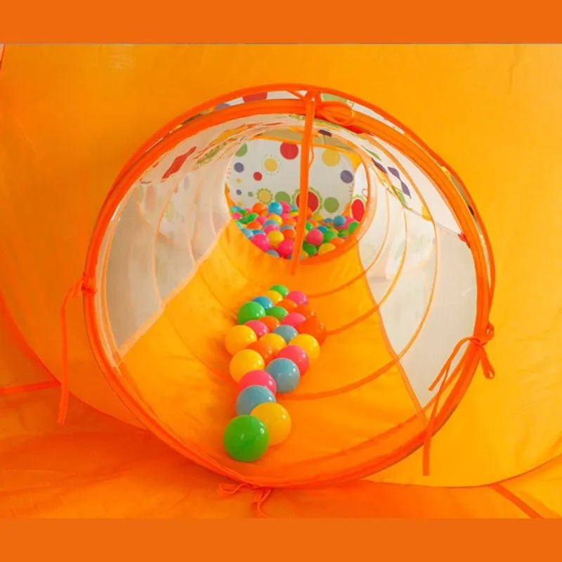 3-in-1 Kids Play Tent With Tunnel and Ball Pit Set - Foldable Indoor/Outdoor Dino