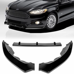 3 Pieces Front Bumper Lip Spoiler Splitter Side Body Kit Trim Protection Compatible with 2013-2016 Ford Fusion Mondeo, 2014 2015 (Painted Black)