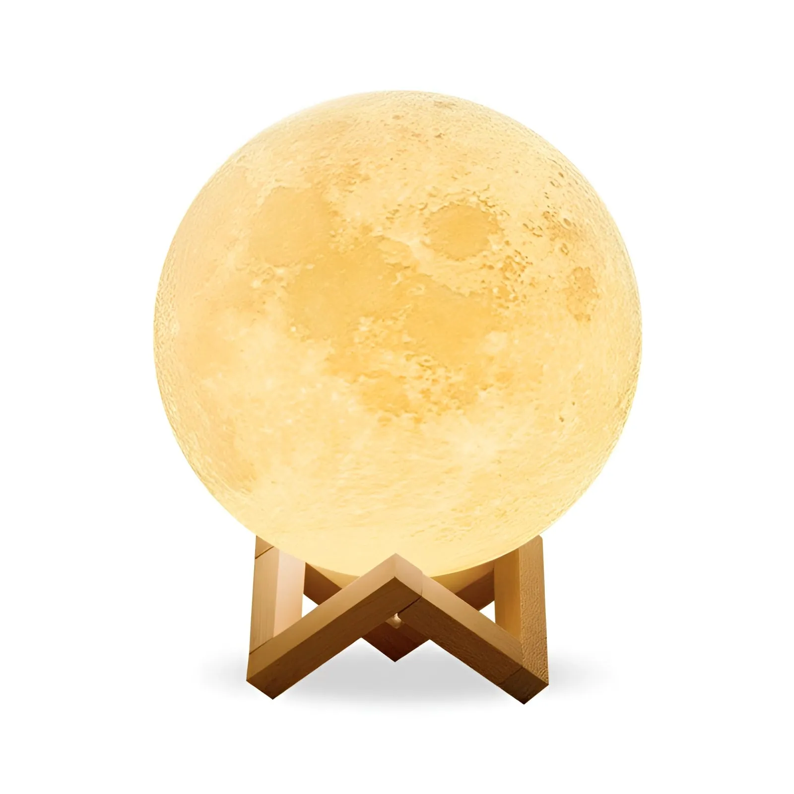3D Moon Lamp, USB Rechargeable, Touch Control, Wooden Stand