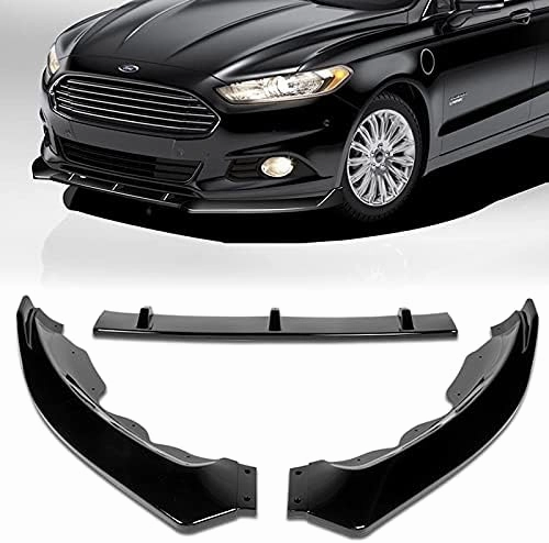 3PCS Front Bumper Lip Kit fit for compatible with 2013-2016 Ford Fusion/Mondeo, STP-Style Splitter Trim Protection Spoiler, Air-Dam-Chin-Diffuser (Painted Black)