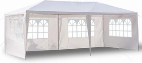 3x6m White Waterproof Tent with Spiral Tubes, Heavy-Duty PE Cloth & Iron Frame, Portable Shelter for Parties, Weddings, Camping, Parking Events