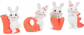 4Pcs Miniature Rabbit Figurines Cute Bunny Desktop Ornaments for Home Decoration for Lawn Garden Dollhouse and Easter Decor Craftsmanship