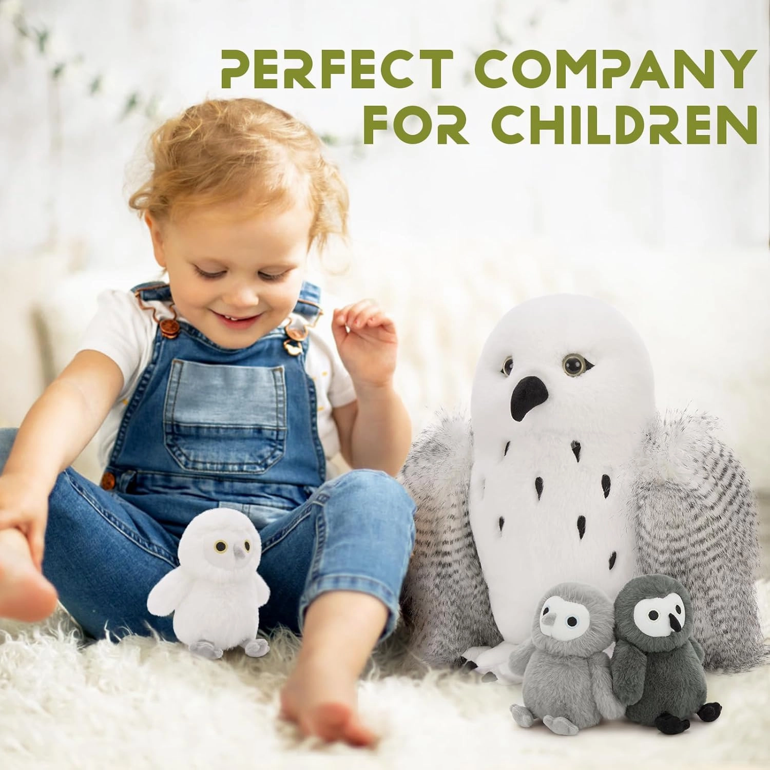 4Pcs Owl Plush Set, Giant Mother Owl Stuffed Animal with 3 Baby Owls Inside, 18" Cute Stuffed Owl for Girls Boys Kids, Soft Owl Plushie Gift for Christmas Birthday Baby Shower