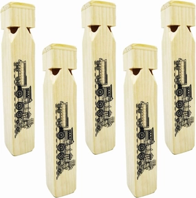 5 PCS-Wooden Train Whistle Musical Toy for Kids (4 Tone)