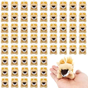 60 Pack Mini Stuffed Lion Animal Toys Bulk Small Plush Lion Toys Keychains Small Stuffed Forest Lion Animal for Birthday Animal Theme Party Favors