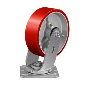 6" X 2" Caster Wheels, Heavy Duty Caster, Polyurethane Wheels/with Roller Bearing, Steel Hub, Capacity up to 1200LBS, Use for Platform Truck, U-Boat Cart,Workbenches(1 Swivel)