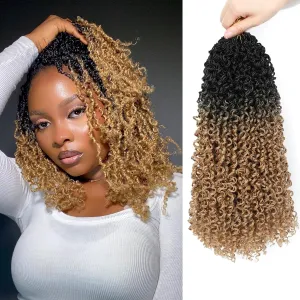 8 Packs Yanky Twist Crochet Hair Pre-twisted Mini Senegalese Twist Braids 12inch Crochet Passion Braids Protective Hairstyle Synthetic Braiding Hair Extention for Black Women(#OT27)