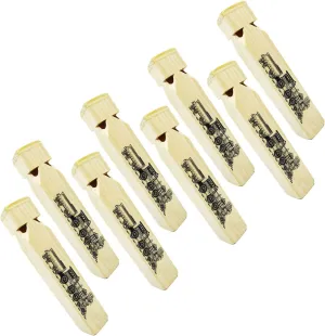 8 PCS-Wooden Train Whistle Musical Toy for Kids (4 Tone)