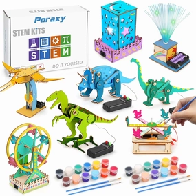 8 in 1 STEM Kits for Kids 8-10-12, Toys for Ages 8-13, Gifts for 8 9 10 11 12 13 Year Old Boys and Girls, Arts and Crafts, Wooden 3D Puzzles, STEM Projects, Science Educational Building Kits