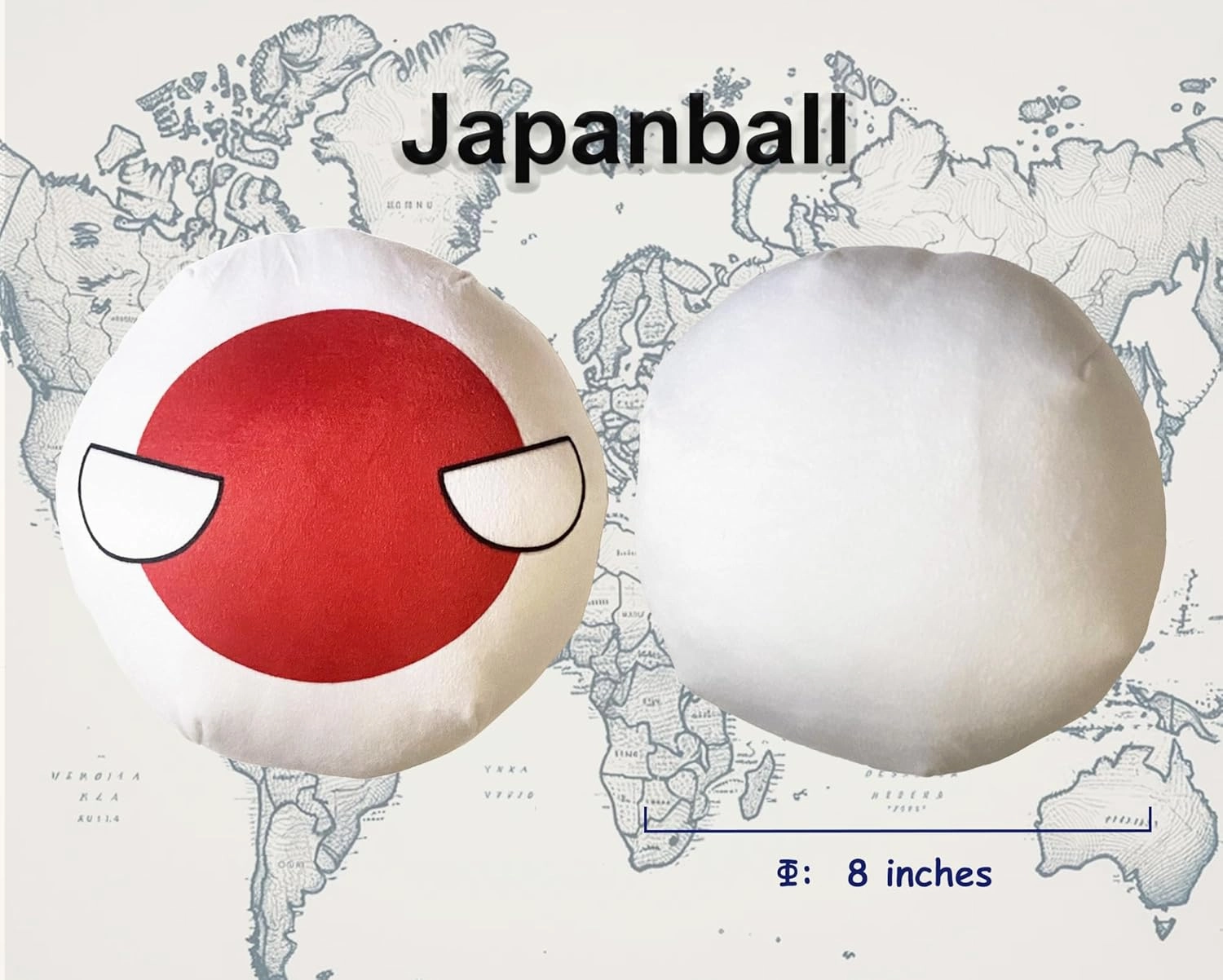 8-Inch Countryball Plushie – Soft and Cute National Ball Toy – Collectible Gift for Fans, Kids, and Plush Enthusiasts (8.Japan)