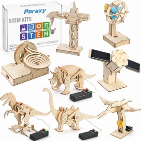 8 Set STEM Kits for Kids 8-10-12, Gifts for 8 9 10 11 12 13 Year Old Boys and Girls, Toys for Ages 8-13, Wooden 3D Puzzles, STEM Projects, Science Educational Crafts Building Kits