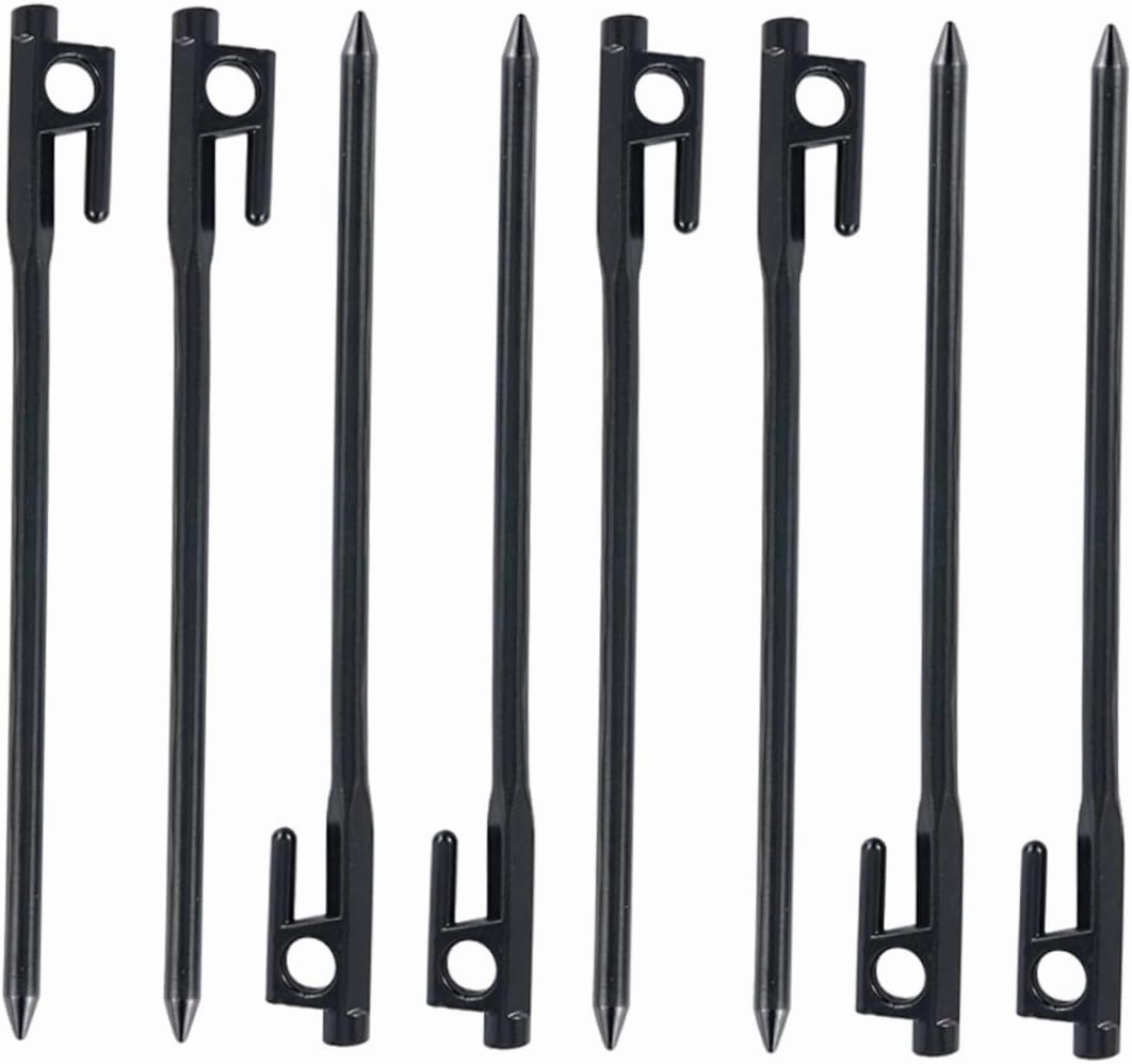 8pcs Cast Iron Tent Pegs Heavy Duty Garden Stakes for Camping Outdoor Use Ground Nails Design for Tents and