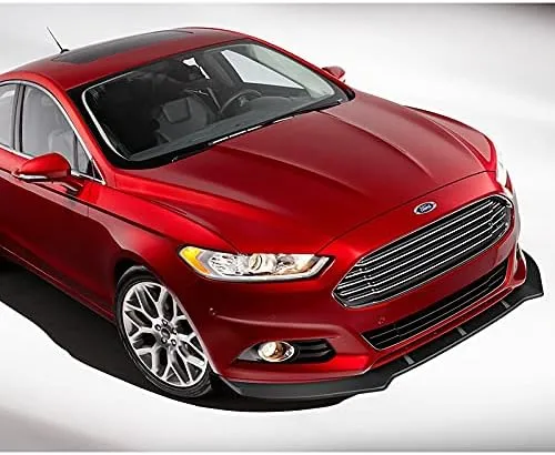 9pcs Combo Front Bumper Body Kit Lip   Side Skirt Extensions Diffuser Compatible with 2013-2016 Ford Fusion/Mondeo 2014 2015 (Unpainted Black)