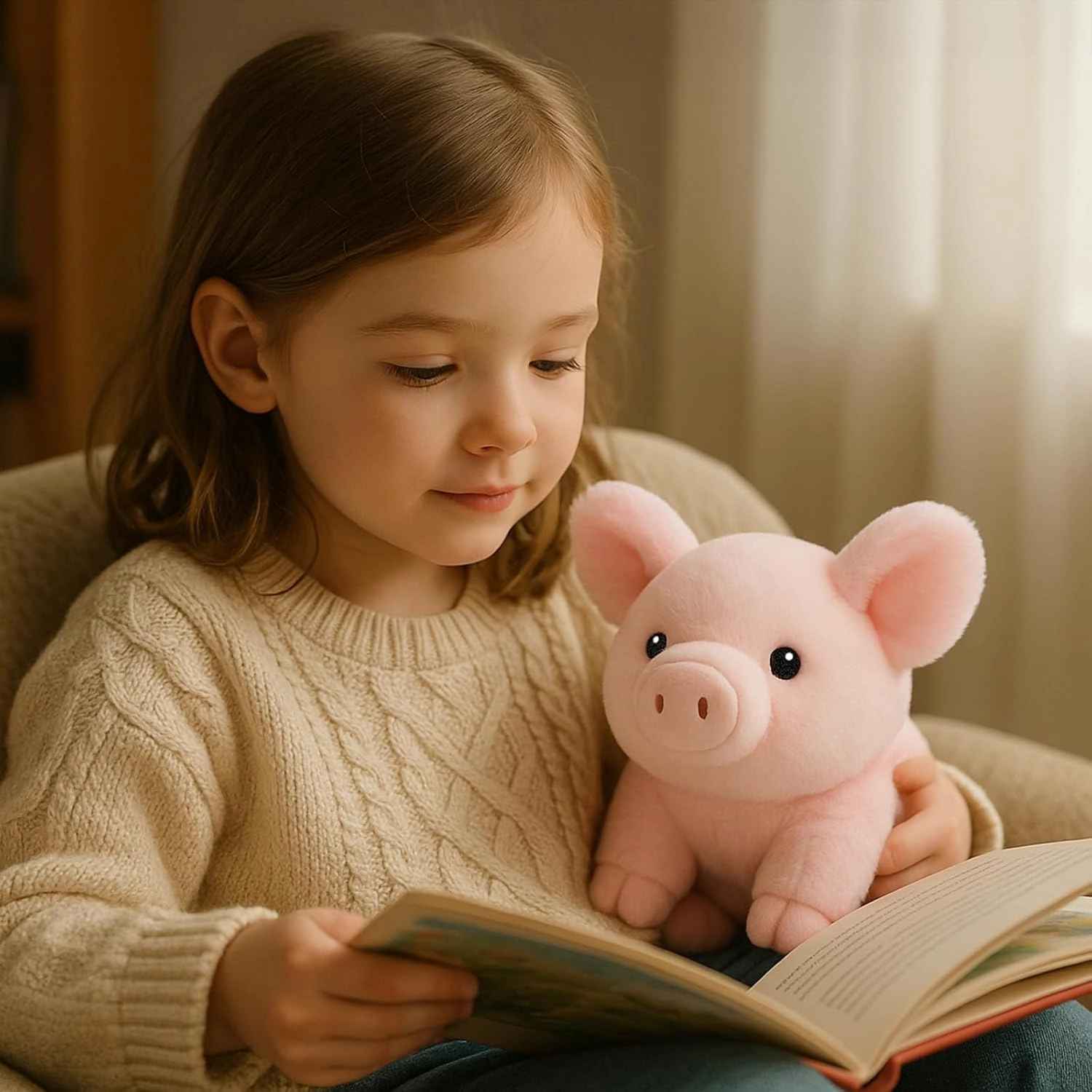 Adorable Pink Pig Plush Toy - 12 Inch Soft & Cuddly Stuffed Animal Piggy, Perfect for Kids, Babies, Toddlers - Cute Farm Animal Gift