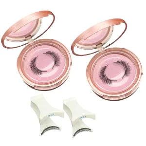 Aerliss Magnetic Lashes, Magnetic Lashes with Applicator, Magnetic Lashes Natural Look, Reusable No Glue or Liner Needed Eyelashes (2 pcs Fuller)