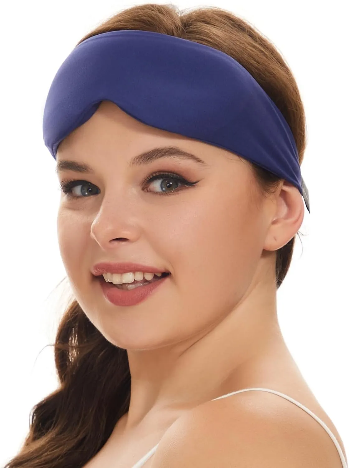 ALASKA BEAR Sleep Mask for Side Sleepers Patented Design, Cup-Shaped and Extra-Soft, 100 Blackout Eye Mask Shades Cover for Men and Women Home or Travel, Machine Washable, Colbot Blue