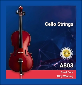 Alice Cello Strings 4/4 Full Set - Well Balanced & Deep-forceful Timbre, Steel Core with Alloy Winding, Cello Strings for 4/4 & 3/4 Size Cello (FullSet A D G and C)