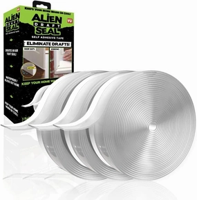 Alien Draft Seal Insulation Tape 16 Feet Transparent Silicone Weather Stripping Door Seal Strip and Under Door Draft Stopper for Window Seal and Door Bottom Seal As Seen On TV