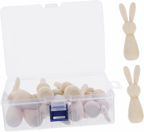 Alipis Easter Bunny Wooden Craft Kit Home Decor Hand-Painted Rabbit Toy Farmhouse Style DIY Project for Adults Kids