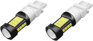 Alla Lighting 3800lm 3156 3157 White LED Strobe Brake Lights Bulbs Xtreme Super Bright T25 3457 3057 4057 3157 LED Bulb High Power 3030 SMD 6000K Xenon LED for Car Truck Flashing Brake Stop Tail Light