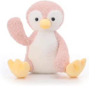 Apricot Lamb Pink Velvet Penguin Stuffed Animals for Kids, Soft Cute Plush Toys for Baby Girl and Boy, 8.5 Inches