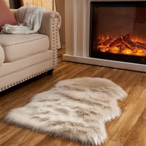 Arbosofe Ultra Soft Faux Fur Rug, Small Area Rugs, Beige Fluffy Shaggy Fur Rug for Bedroom & Living Room, Kids Room Decor, 2 x 3 Feet Sheepskin