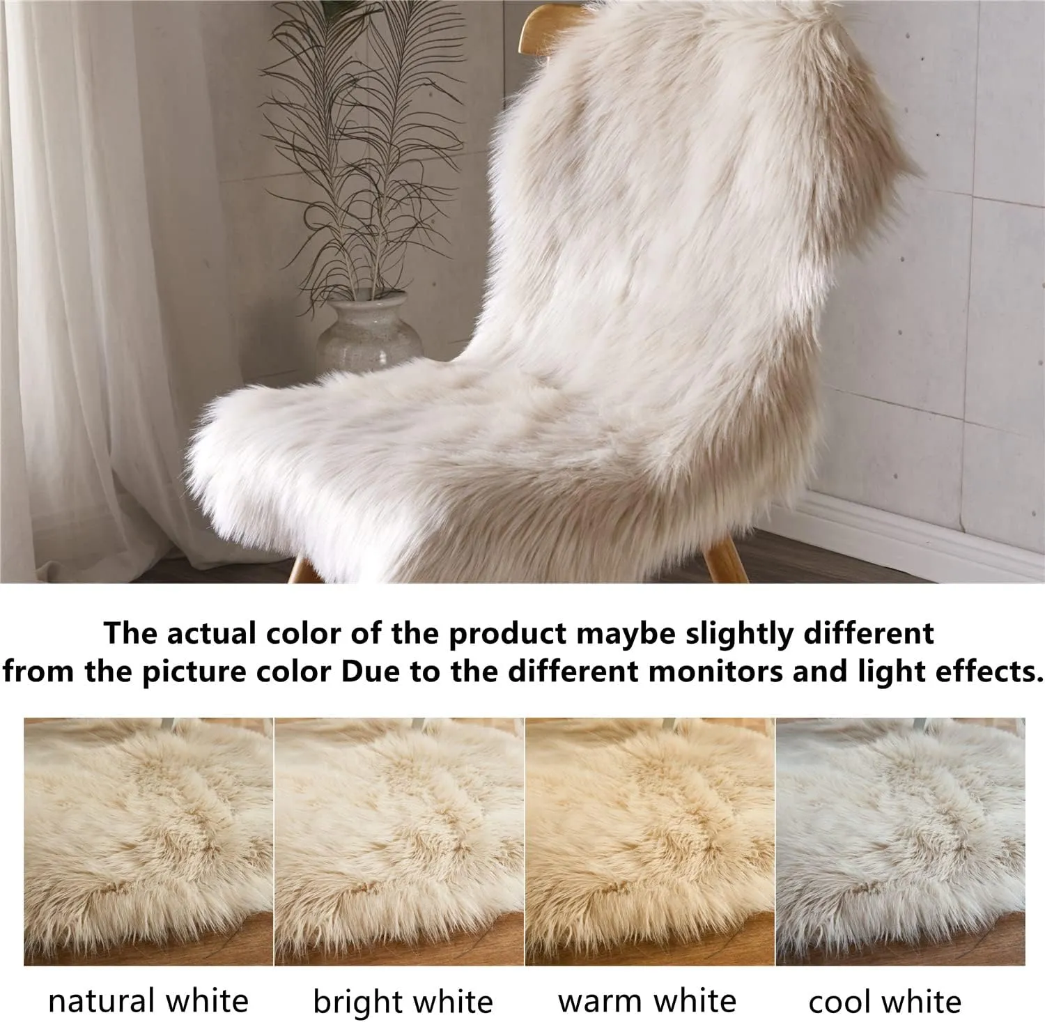 Arbosofe Ultra Soft Faux Fur Rug, Small Area Rugs, Beige Fluffy Shaggy Fur Rug for Bedroom & Living Room, Kids Room Decor, 2 x 3 Feet Sheepskin