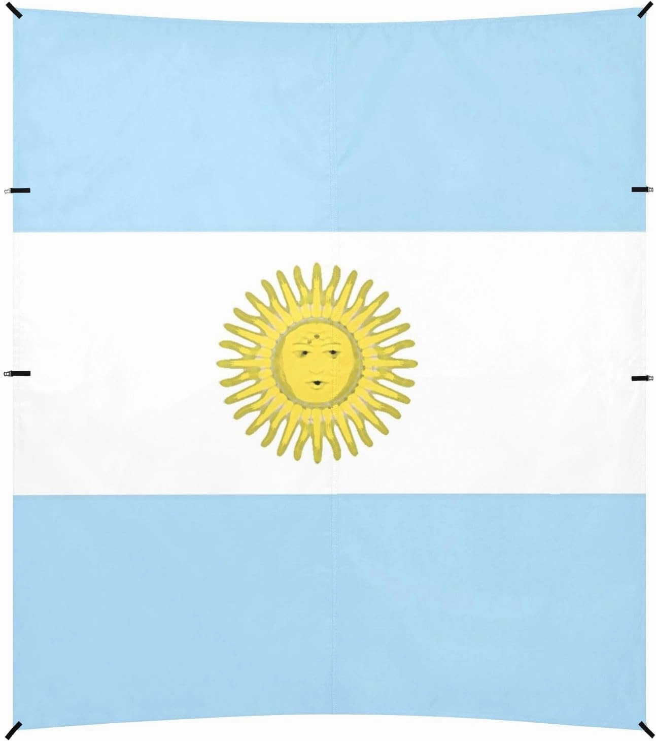 Argentina Flag Argentinian National Light Blue Stable Beach Tent UPF50 Waterproof Large Sun Shade with Sandbags, Sand Shovel, Poles for Camping Trips, Fishing, Backyard Fun or Picnics